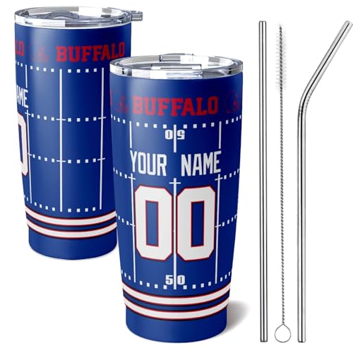Image of ANTKING Buffalo Tumbler 20 oz Travel Coffee Cup for Men Women Boy Custom Name Number Gifts