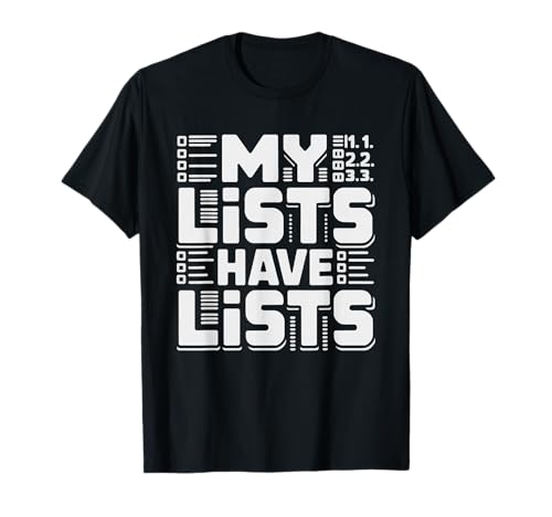 Caos Organizado Hacedor Obsesivo De Listas Adicto Las Camiseta