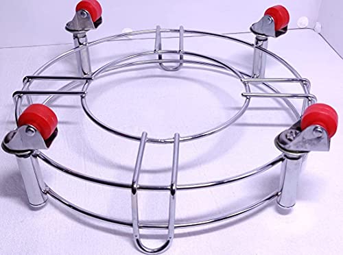 Image of (BHAGWATI) Strong and Heavy Premium Stainless Steel LPG Gas Cylinder Trolley with Wheels for Home (Pack /Set of 2)