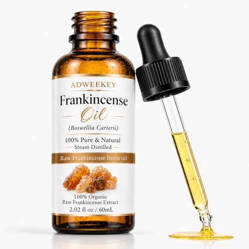 Adweekey Frankincense Resin Oil for Face & Skin 100% Pure & Natural Steam Distilled Boswellia Carterii Hydrating Face Oil for Women Aromatherapy & Daily Skincare 2.02 fl oz