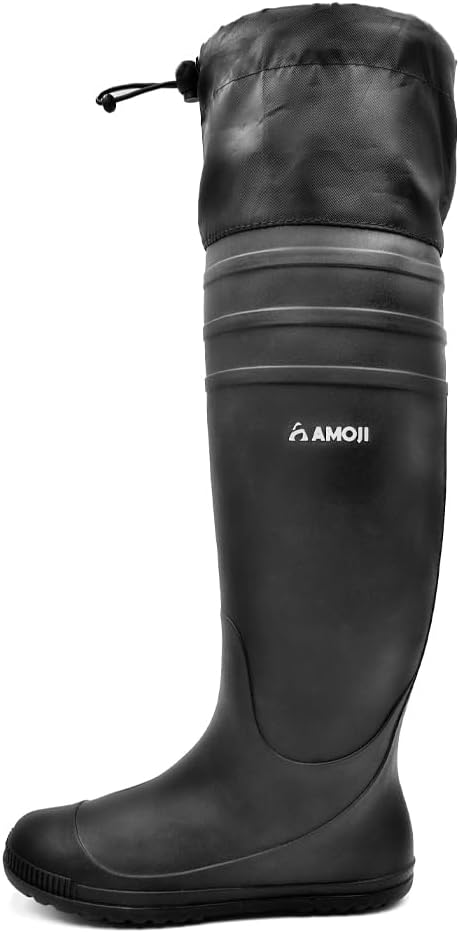 Amoji Womens Rubber Rain Boots Knee High Waterproof Packable Tall Garden Boots Lightweight Farm Mud Boots NOT FOR WIDE CALF - Image 5