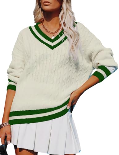 InterNos Women's Casual V Neck Long Sleeve Sweater...