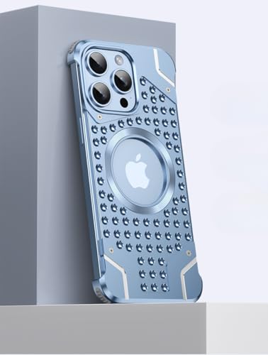 冷却 iPhone 13 Pro Max 用ケース フレームレスデザイン Magsafe対応 中空 放熱 頑丈 アイフォン13 Pro Max カバー 散熱穴 金属 米軍MIL規格 耐衝撃 薄型 軽量 おしゃれ 軍用 高級 スリム アイホン13 Pro M