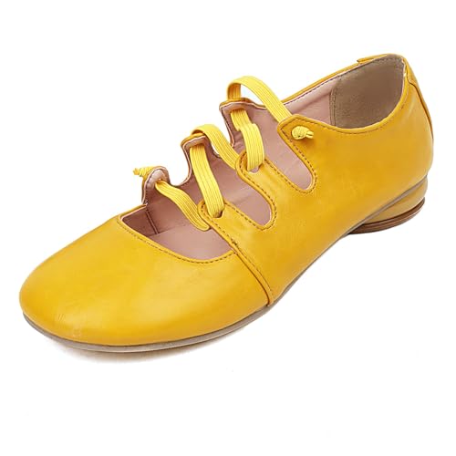 Round Toe Flats Shoes Women Dolly Work Low Heel