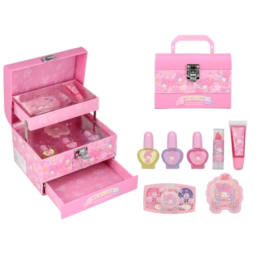 shobido 粧美堂 サンリオ メイクボックス コスメセット リップグロス リップクリーム 水性ネイル アイシャドウパレット 爪やすり (マイメロディ)