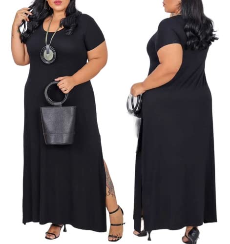Vestido Longo e Leve Viscolycra Moda Casual Elegante Feminina Tamanho Plus Size Para Festas Comfort