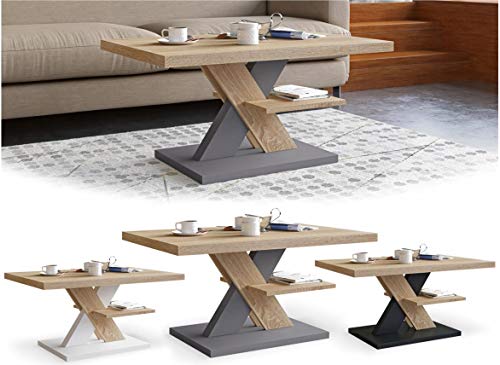 Viosimc Coffee Table, Moderner Couchtisch Weiß - Grau für Wohnzimmer, Moderner Beistelltisch, Modern Sofa Tisch, Mittel… – Bild 6