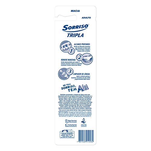 SORRISO Escova Dental Sorriso Tripla 1 2 3 3Unid Promo Leve 3 Pague 2