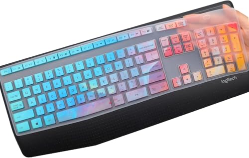 Keyboard Cover for Logitech MK345 Wireless Combo Full-Sized Keyboard, Logitech MK345 K345 Wireless Keyboard Cover, Ultra Thin Accessories Silicone Keyboard Protector Skin-Colorful