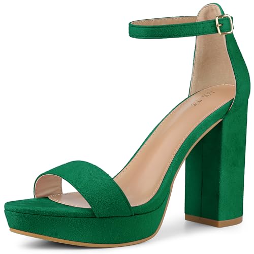 Allegra K Allegra K Women's Platform Ankle Strap Chunky High Heel Candy Green Sandals - 7.5 M US