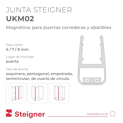 Juntas mamparas duchas imantadas impermeables con cierre hermético de imán para baño angular 3