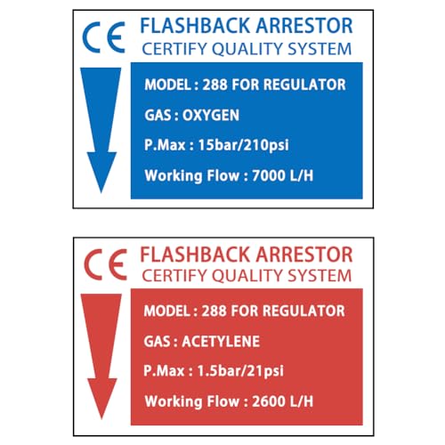 Uenede Oxygen & Acetylene/Propane Flashback Arrestors Set Regulator End 9/16-18 Threads B Size by Uenede - Image 5