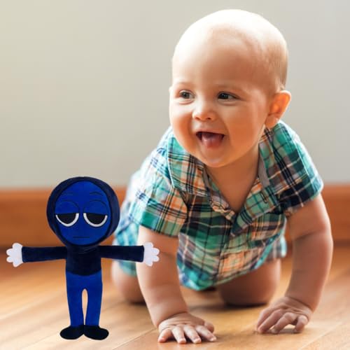 Image of Customized Text Standing Blue Scarf Sprunki Plush Toys