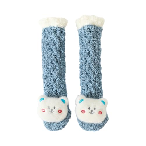 Cartoon Baby Socks Soft and Warm Fleece Long Stockings Winter Thicked Knee Length Socks for Boys and Girls Coral Velvet Thickened Baby Socks
