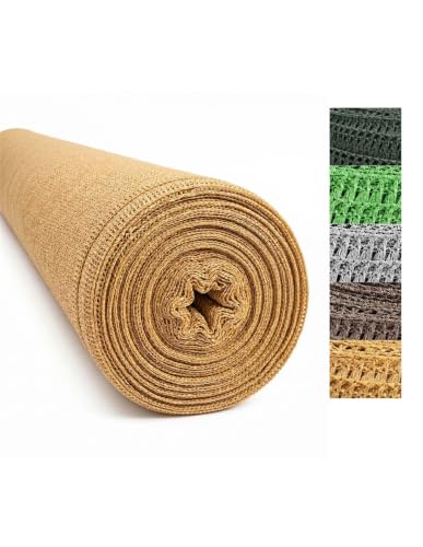 Jardin202 - Malla de Ocultación 120 g/m2 | Ocultación y Privacidad para su Terraza o Jardín | 2 x 10 Metros (Beige)