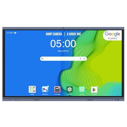 BIG VUE 65" Interactive Smart Board for Classroom & Office, 4K UHD Touchscreen Digital Whiteboard Display, Flat Panel with 8GB RAM, 256GB Storage, 48MP Camera, 8-Array Mic for Teaching & Meetings