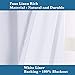 H.VERSAILTEX White Linen Blackout Curtains Durable Thick Textured Linen Look 100% Blackout Patio Door Curtain Anti Rust Grommet Extra Wide Sliding Door Curtain Panel, W100 x L96 inch- Bright White