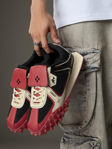 Image of The Souled Store Velocity: Men and Boys Low Top Sneakers | Racing-Inspired Trainer with Breathable Mesh, Cushioned EVA Midsole & Durable Outsole
