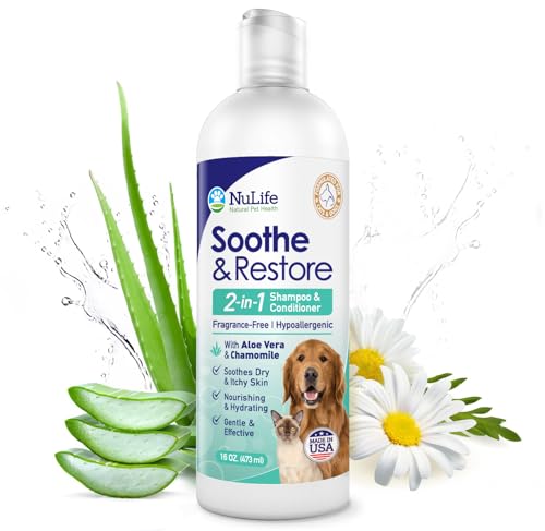 2-in-1 Dog Shampoo and Conditioner with Soothing Aloe Vera & Chamomile, Sensitive Skin,...