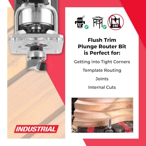 Image of Amana Tool - 45462-S Carbide Tipped Flush Trim Plunge Template 5 /8 Dia x 1 /4 inch Sh