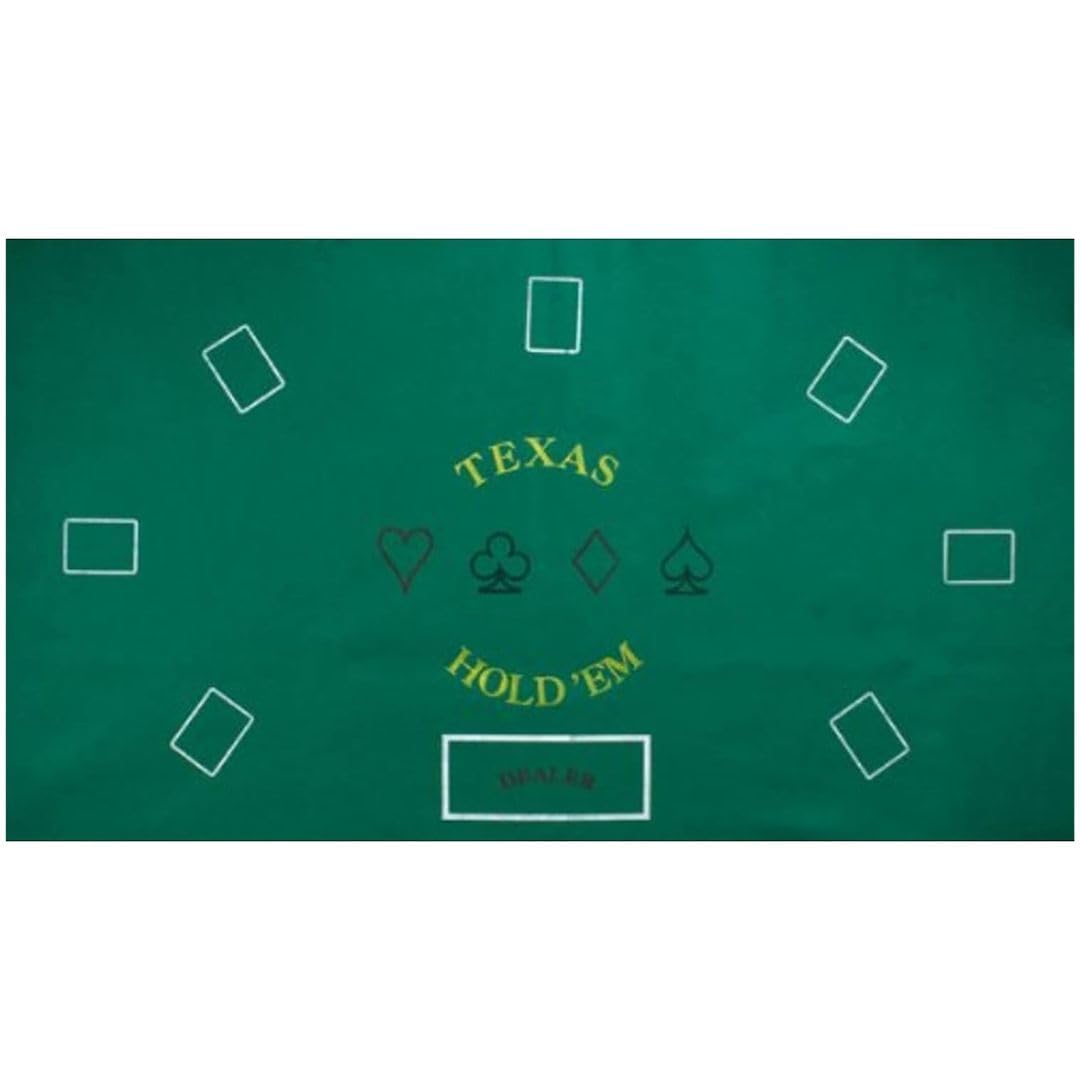 WMX Casino Tabletop Felt Mat 36 x 72 Inch Layout for Poker Games (Green Texas Hold'em) 4