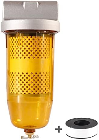 AULDAY B10-AL 496 Fuel Tank Filter Assembly 30 micron Flow rate 25 gpm 5 gpm up to 150 psi Zinc die-cast 1" NPT pipe Replacement for Gasoline and Diesel Water Separate Replaces OE# B10-AL