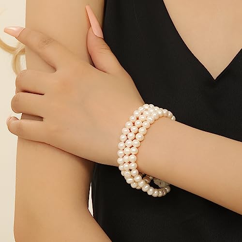 AAA+ Quality Natural Freshwater Pearl Bracelet for Women | 6.5-7mm Round White Pearls with 925 Sterling Silver Lobster Buckle2