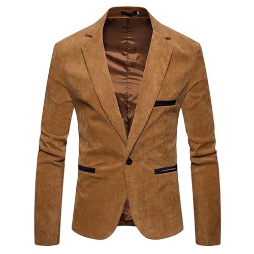 Mens Sport Coats Casual Blazers Suede Blazer Notch Lapel Single Breasted One Button Thin Formal Business Party Coat