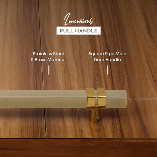 Image of LAPO 18 inch Square Stainless Steel Door Handle for Main Door /Glass Door Pull Push Handle /Main Door Handle for All Door (Pack of 1) Antique Finish | 3 Years Warranty