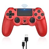 🎮[Hochempfindlicher Gamepad] Der Wireless Controller für P-4 verfügt über einen einzigartig gestalteten Joystick und Tasten sowie einen eingebauten neuen Hochleistungs-Chip, der Joystick driftet nicht und verzögert nicht, sodass die Spieler das Spiel präziser steuern und eine neue Erfahrung ohne Verzögerung genießen können.