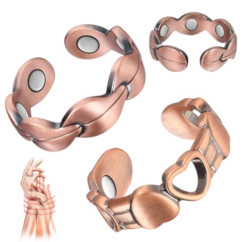 Anillos magnéticos de cobre para mujer Vicmag, el regalo ajustable ideal con 4 imanes