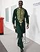 Mens African 2 Piece Set Half Zipper Nigerian Dashiki Metallic Shirt and Pants Outfit Gold Stamp Printed Long Traditional Suit