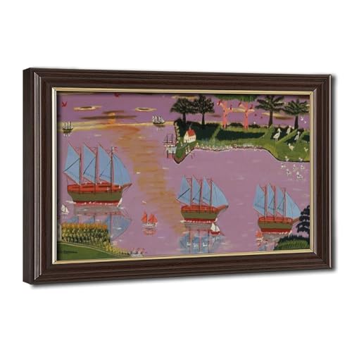 Toile Sail Fleet Returns Earl Cunningham pour habiller un mur vide cadre suspendu