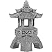 IMIKEYA Japanische Steinlaterne Gartendeko Pagode Solar Japanische Gartenlaterne Statue H 26 cm Innen Außen Harz Gartenlaterne Stein für Patio Terrasse Hof