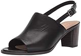 Clarks Women's Kaylin 60 Sling Heeled Sandal, Black Leather, 6