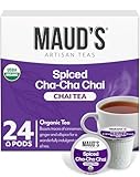 Maud's Organic Chai Tea Pods, 24 ct, Recyclable Single Serve Tea Pods – 100% Gourmet Blended Tea Leaves, Compatible with Keurig K Cups Maker