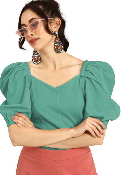 Image of Women's & Girl's Solid Short Sleeve Crop Top (LY-TopD6 Variation)