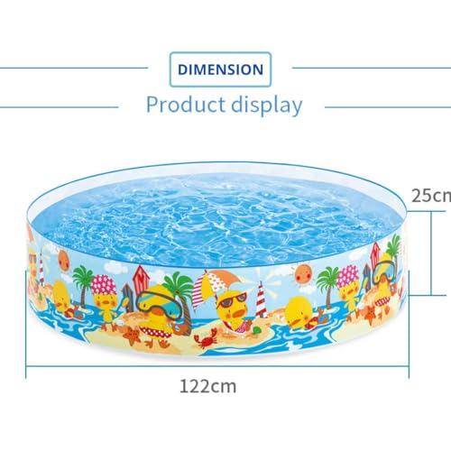 Image of LONGMIRE 5 Ft Round Swimming Pool for Kids Folding & Durable Swim Center Pool for Kids 1 to 5 Years No Need for an Air Pump - Multicolor