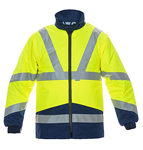 052030I Pluto Parka - Chaqueta interior (100% poliéster, talla 2XL), color amarillo y azul marino