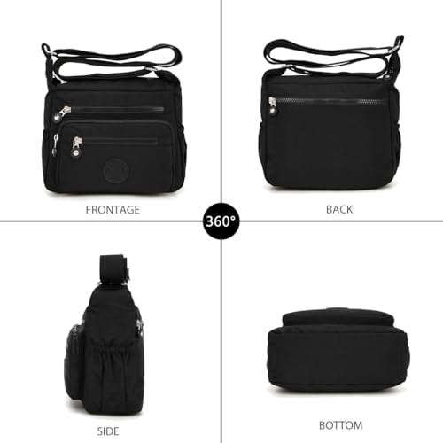 Image of PALAY Women Crossbody Bag Waterproof Nylon Multi-layer Crossbody Bag Casual Satchel Bag Shoulder Bag Messenger Bag Travel Crossbody Bag Day Pack