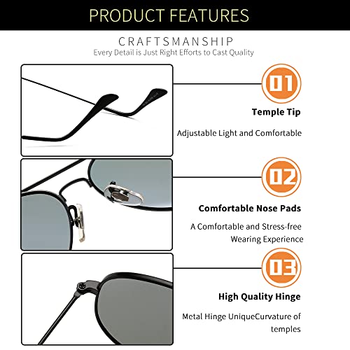 Image of grey jack Polarized Aviator Sunglasses lightweight Stylish Glasses for Men Women UV Protection S110102