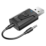 ♫【Große Kompatibilität】Der Bluetooth-Senderempfänger verfügt über ein 3,5mm Audiokabel und kann häufig in Computern, Laptops, Heimstereosystemen, Kopfhörern, Smartphones, MP3-Playern, CD-Playern usw. verwendet werden.