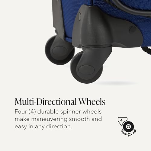 Image of SWISSGEAR Sion Softside Expandable Spinner Luggage Durable Lightweight Travel Suitcase, Blue, 3-Piece Set (Carry-On /Medium /Large)