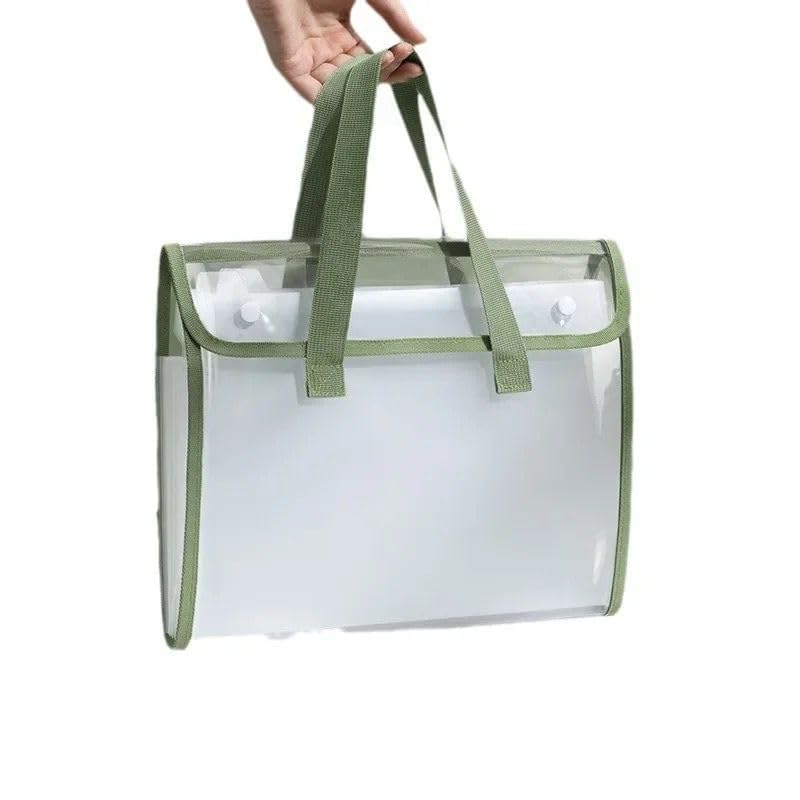 Image of (Pack of 1) Multipurpose Transparent Mesh Carry Bag with Handle File Folder,Document Organizer,Office School College Travel Storage Bag Pastel Color,A4