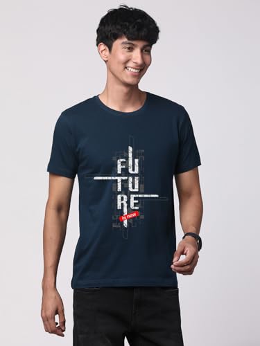 Image of ADRO Men's Graphic Printed 100% Cotton T-Shirt - Regular Fit, Printed T-Shirts for Men
