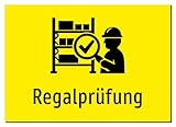 Regalprüfung – Aluminiumschild A5: 210x148mm – Mit Grafik und Text