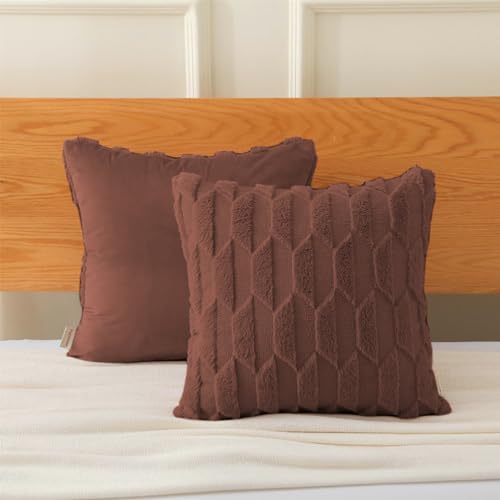 Pagnanno. Set of 2 & 4 Soft Velvet Cushion Covers 45x45cm(18x18 Inches) D7 Throw Pillowcases Square Covers for Chairs,living room,bedroom with Invisible Zipper (45x45cm (18x18inch)
