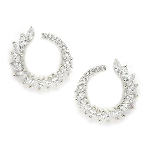 Image of Karatcart Women Green American Diamond Stud Earrings