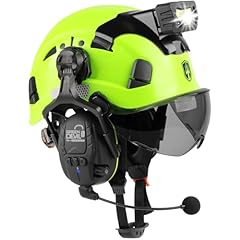Green with Bluetooth Earmuffs and Headlight