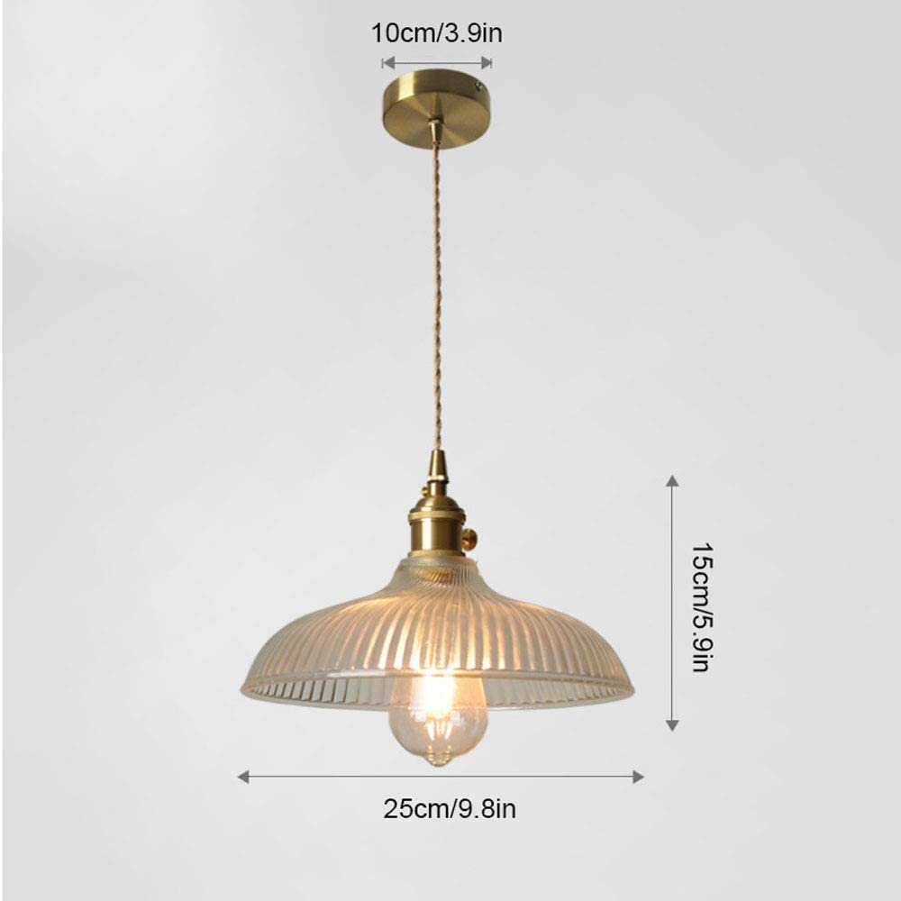 Cały miedziany mały żyrandol, lampy retro oświetlenie szkła przemysłowe retro lampka wisząca, 1 światło przemysłowe wyposażenie oświetleniowe z odcieniem szklanym, regulowana wysokość